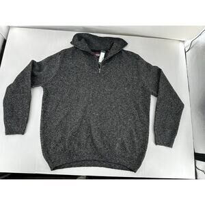 Alesbury Men’s Sweater Sz XXL 3/4 Zip Heavy Thick Knit Preppy Work Office Grey​